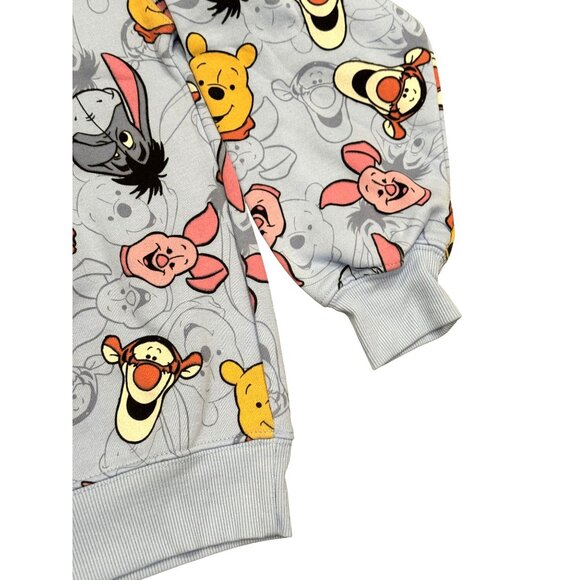Disney Winnie The Pooh Light Blue Sweatshirt Small (4-6) Tigger Piglet Eeyore - Picture 3 of 5